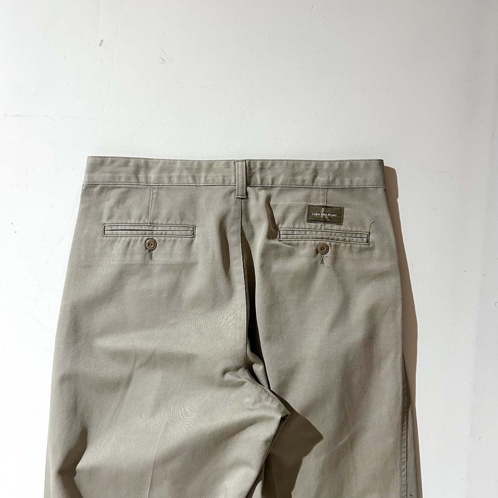 90's~ Calvin Klein Khakis カーキ 2タック チノ パンツ