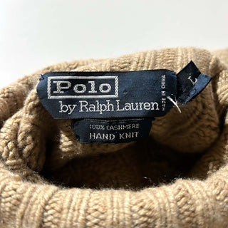 90's～ OLD Ralph Lauren "HAND KNIT" カシミヤ ケーブル タートルネック ニット セーター