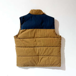 GAP カーキ×ネイビー スナップ 中綿 アウトドア ベスト