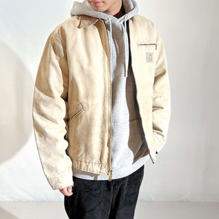 ～00's "made in USA" Carhartt 裏ブランケット フェード ボロ ダック デトロイト ジャケット