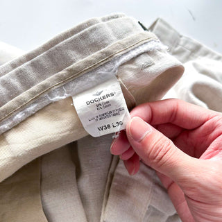 00's DOCKERS コットン×リネン ２タック ワイド スラックス