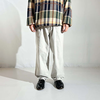 90's BRITTANIA オフホワイト キャンバス 3タック スラックス