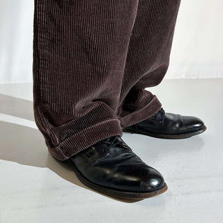 00's St. John's Bay ブラウン 2タック コーデュロイ ワイド パンツ