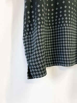 小紋柄 デザイン シルク S/S シャツ
