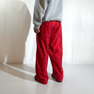 90's～ OLD Ralph Lauren ドローコード 総柄 ワイド パジャマ パンツ