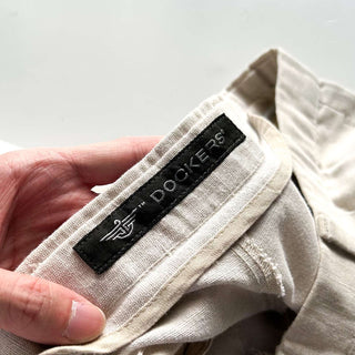 00's DOCKERS コットン×リネン ２タック ワイド スラックス