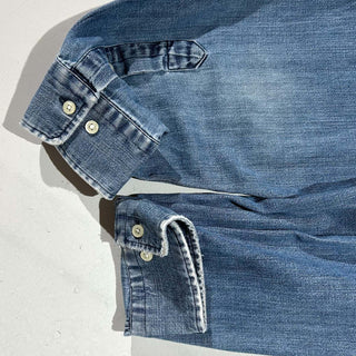 90's～ OLD RALPH LAUREN "PHILIP" ボロ ワイドカラー デニム L/Sシャツ