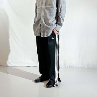 00's adidas ブラック ドローコード ナイロン パンツ