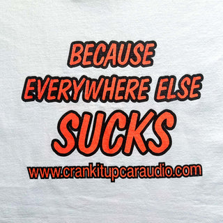 00's JERZEES "CRANK IT UP! " 企業 両面プリント Tシャツ