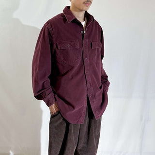 90's L.L.Bean シャモア L/Sシャツ(ワインレッド)