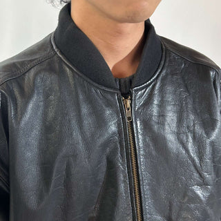 90's～00's TRUE BREED キルティング レザー ブルゾン ジャケット