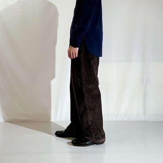 00's St. John's Bay ブラウン 2タック コーデュロイ ワイド パンツ