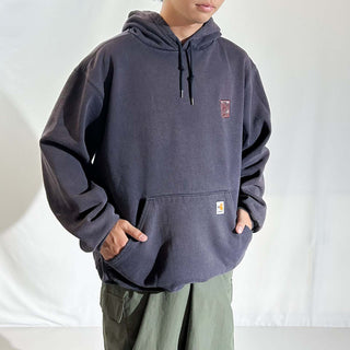 90's～00's Carhartt フェード ワンポイント スウェット パーカ