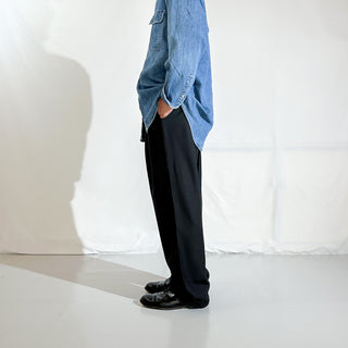 90's～00's DKNY ESSENTIALS ブラック 1タック ワイド スラックス