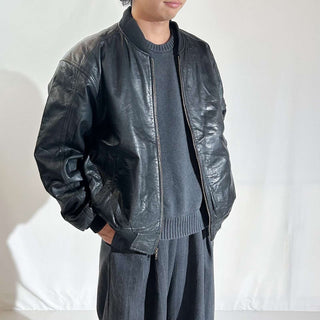 90's～00's TRUE BREED キルティング レザー ブルゾン ジャケット