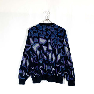 80's～ パープル 総柄 ニット セーター