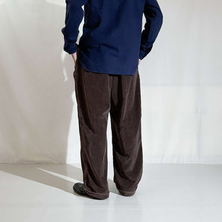 00's St. John's Bay ブラウン 2タック コーデュロイ ワイド パンツ