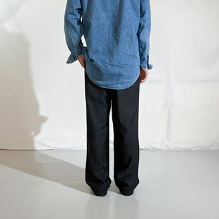 90's～00's DKNY ESSENTIALS ブラック 1タック ワイド スラックス