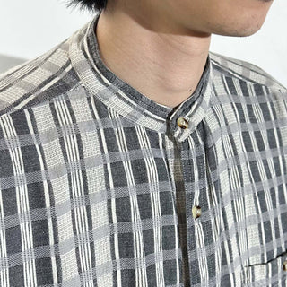 90's～ BOGARI STUDIO "made in ITALY" スタンドカラー S/Sシャツ