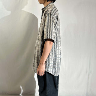 90's～ BOGARI STUDIO "made in ITALY" スタンドカラー S/Sシャツ