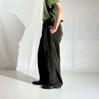 90's～ "made in SINGAPORE" OLD RALPH LAUREN "ANDREW PANT" カーキ 2タック コーデュロイ パンツ