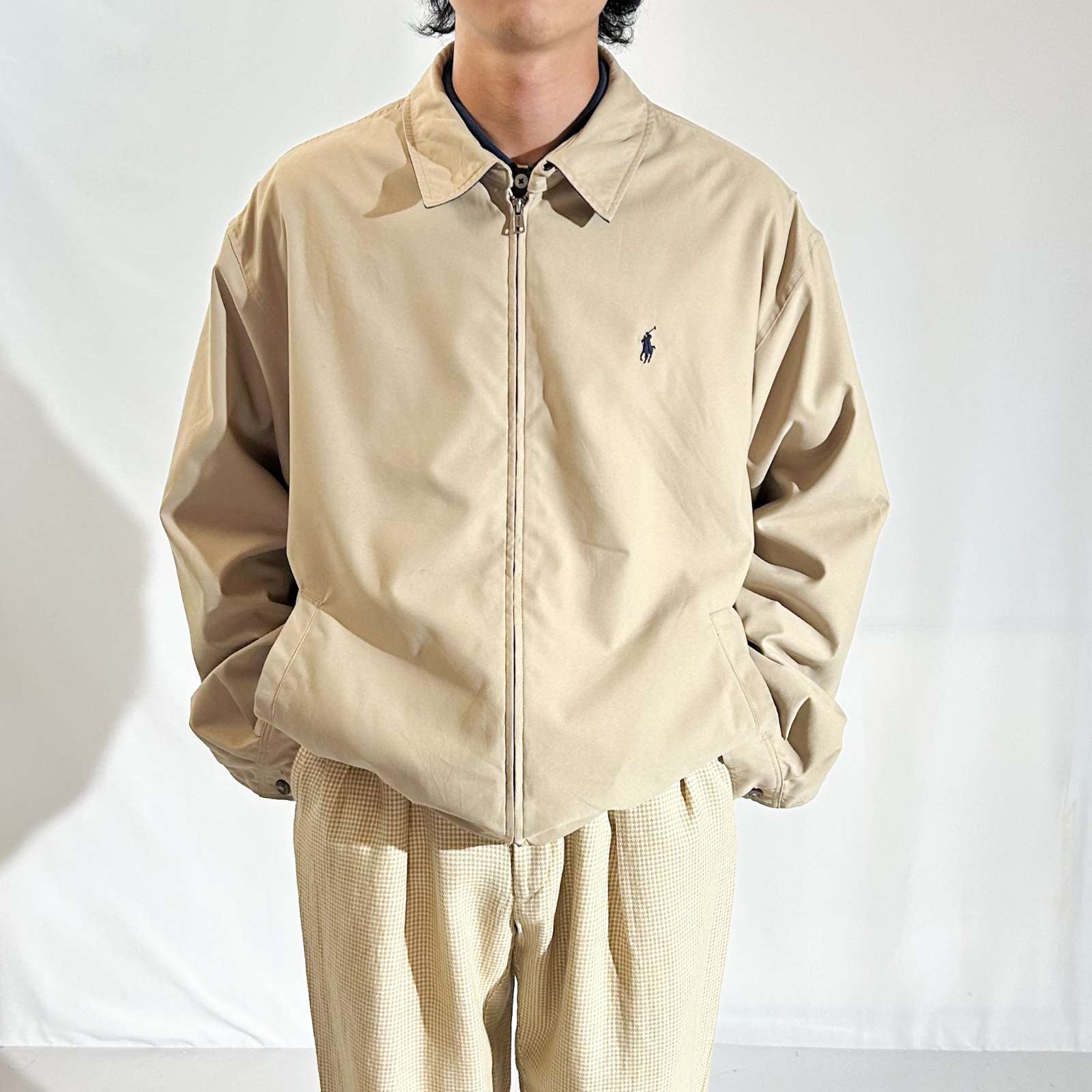 90s 古着 Ralph Lauren スイングトップ ピーチスキン ドリズラー 古着–90's～ OLD RALPH LAUREN ピーチスキン ドリズラー ジャケット