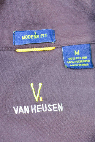 90's～ VANHEUSEN スリット ブラウン L/Sシャツ