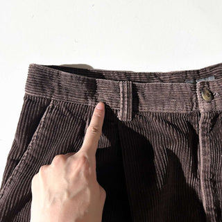 00's St. John's Bay ブラウン 2タック コーデュロイ ワイド パンツ
