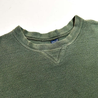 90's "made in USA" LANDS' END 鹿の子 無地 スウェット シャツ