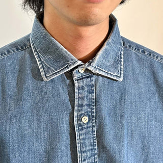 90's～ OLD RALPH LAUREN "PHILIP" ボロ ワイドカラー デニム L/Sシャツ