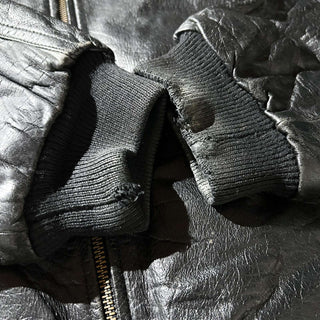 90's～00's TRUE BREED キルティング レザー ブルゾン ジャケット