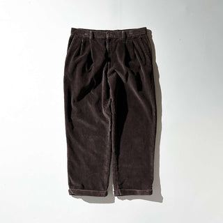 00's St. John's Bay ブラウン 2タック コーデュロイ ワイド パンツ