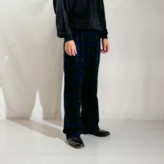 80's L.L.Bean ブラックウォッチ チェック ウール スラックス