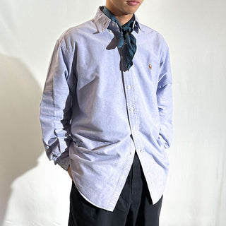 90's〜 OLD RALPH LAUREN "BLAKE" ライトパープル ボタンダウン L/Sシャツ