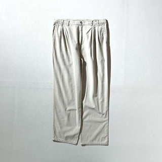 90's BRITTANIA オフホワイト キャンバス 3タック スラックス
