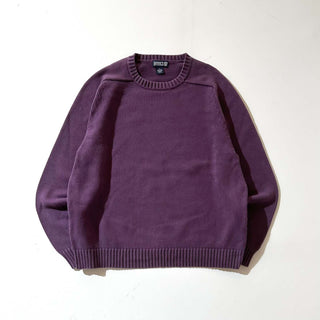 90's LANDS' END 無地 ドリフター ニット セーター (パーブル)