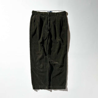 90's～ "made in SINGAPORE" OLD RALPH LAUREN "ANDREW PANT" カーキ 2タック コーデュロイ パンツ