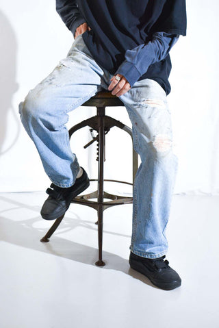 90's "made in USA" Levi's 505 ペンキ ボロ ダメージ デニム パンツ