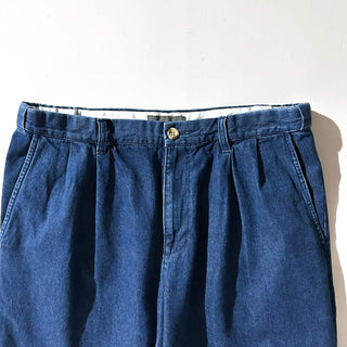00's croft&barrow ２タック デニム スラックス ショーツ