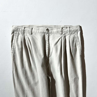 90's BRITTANIA オフホワイト キャンバス 3タック スラックス