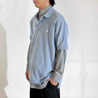 90's OLD RALPH LAUREN パステルカラー ニット S/Sポロシャツ