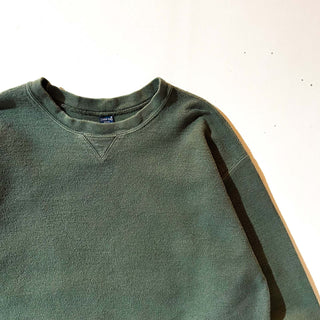 90's "made in USA" LANDS' END 鹿の子 無地 スウェット シャツ