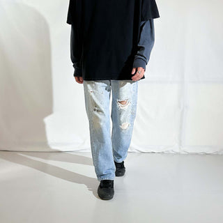 90's "made in USA" Levi's 505 ペンキ ボロ ダメージ デニム パンツ