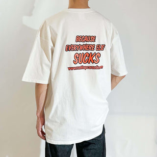 00's JERZEES "CRANK IT UP! " 企業 両面プリント Tシャツ