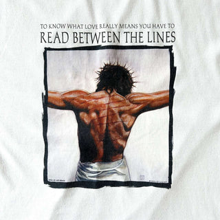 90's～00's JERZEES ''Read Between the Line'' SOLID LIGHT ジーザス プリント Tシャツ