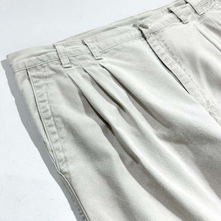 90's BRITTANIA オフホワイト キャンバス 3タック スラックス