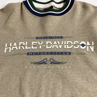 90's "made in USA" HARLEY DAVIDSON 両面プリント リブライン スウェットシャツ