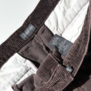 00's St. John's Bay ブラウン 2タック コーデュロイ ワイド パンツ