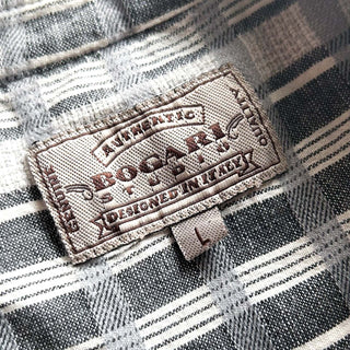 90's～ BOGARI STUDIO "made in ITALY" スタンドカラー S/Sシャツ