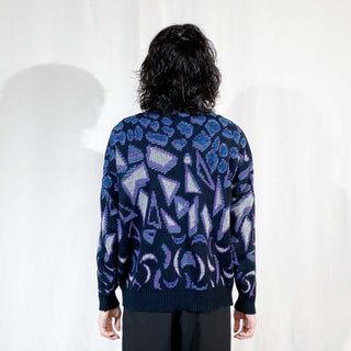 80's～ パープル 総柄 ニット セーター